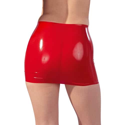 Latex Mini Skirt Röd